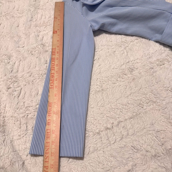 Vintage Blue & White Pinstripe Women’s Blazer Size 14 Fits Modern M Classic - Picture 5 of 6